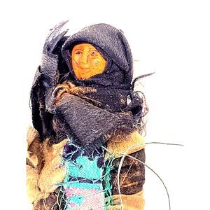 Folk Art Spirit Doll - Multi Media Primitive Stick Figure - Native American